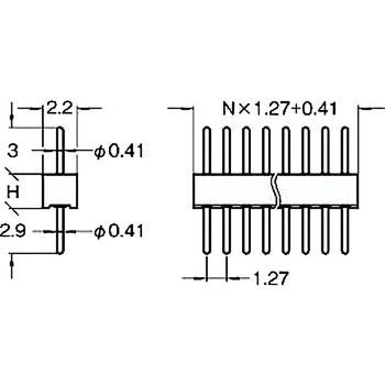 ピンヘッダー(ピン) PRS-710223-00ストレート(1列) 廣杉計器