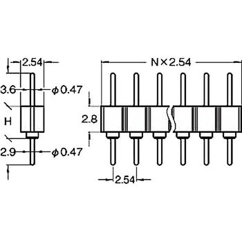 ピンヘッダー(ピン) PRS-410354-00 廣杉計器