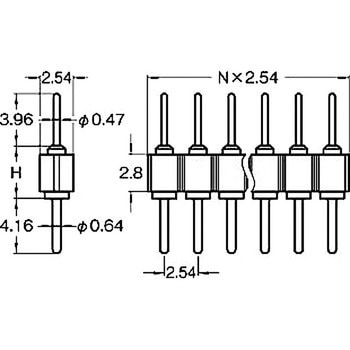 ピンヘッダー(ピン) PRS-410404-00 廣杉計器