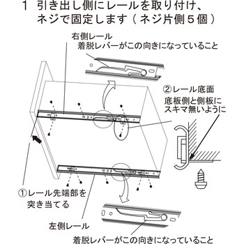 ダンパー付きスライドレール WAKI(和気産業)