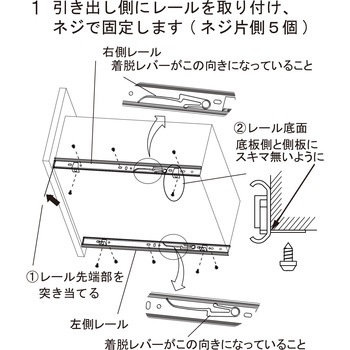 ダンパー付きスライドレール WAKI(和気産業)