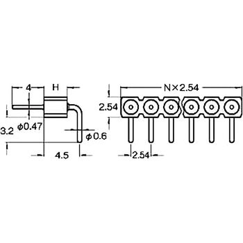 ピンヘッダー(ピン) PRR-410294-00(1列) 廣杉計器