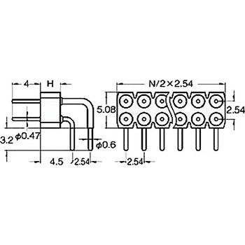 ピンヘッダー(ピン) PRR-420284-00(2列) 廣杉計器