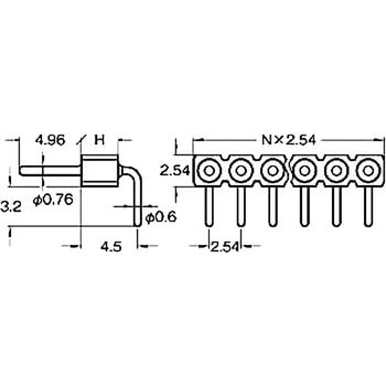 ピンヘッダー(ピン) PRR-410295-00(1列) 廣杉計器