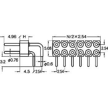 ピンヘッダー(ピン) PRR-420285-00(2列) 廣杉計器