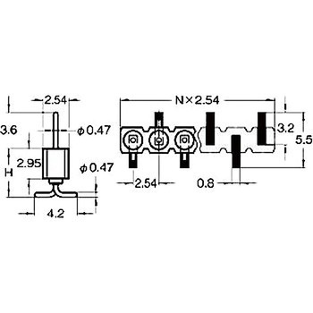 ピンヘッダー(ピン) PRM-410484-00(1列) 廣杉計器