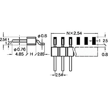 ピンヘッダー(ピン) PRL-410295-00(1列) 廣杉計器