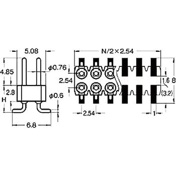 ピンヘッダー(ピン) PRM-420485-00(2列) 廣杉計器