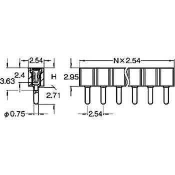 ピンヘッダー(ソケット) FRS-41031-00 廣杉計器