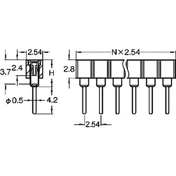 ピンヘッダー(ソケット) FRS-41041-00 廣杉計器