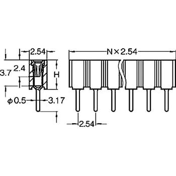 ピンヘッダー(ソケット) FRS-410425-00 廣杉計器