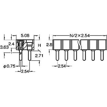 ピンヘッダー(ソケット) FRS-42031-00 廣杉計器
