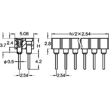 ピンヘッダー(ソケット) FRS-42041-00 廣杉計器