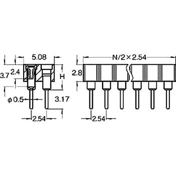 ピンヘッダー(ソケット) FRS-420425-00 廣杉計器