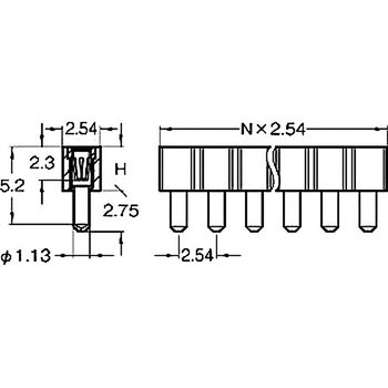 ピンヘッダー(ソケット) FRS-41029-00 廣杉計器