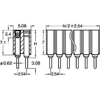 ピンヘッダー(ソケット) FRS-42079-00 廣杉計器