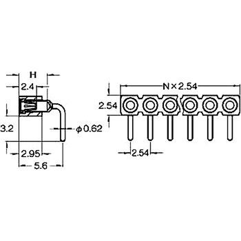 ピンヘッダー(ソケット) FRR-41036-00(1列) 廣杉計器