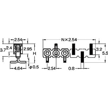 ピンヘッダー(ソケット) FRM-410565-00(1列) 廣杉計器