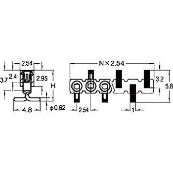 ピンヘッダー(ソケット) FRM-410566-00(1列) 廣杉計器