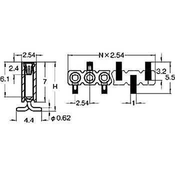 ピンヘッダー(ソケット) FRM-41086-00(1列) 廣杉計器