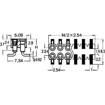 ピンヘッダー(ソケット) FRM-420566-00(2列) 廣杉計器