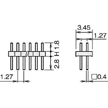 ピンヘッダー(ピン) PCB取付穴径Φ0.65 PSS-720152-00(H=1.5) 廣杉計器