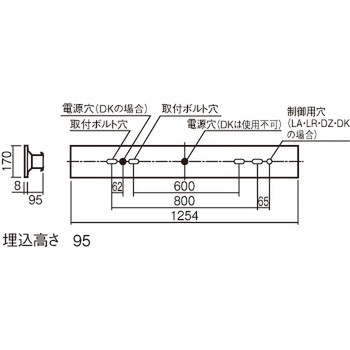 一体型LEDベースライト リニューアル用 下面開放型 天井埋込型 40形 一般タイプ 2000lm 幅170 非調光 Panasonic(パナソニック)