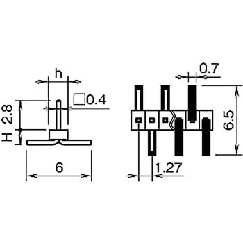 ピンヘッダー(ピン) PSM-710143-00(H=1.4，h=2.1) 廣杉計器