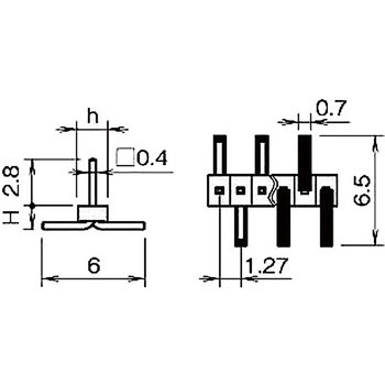 ピンヘッダー(ピン) PSM-710203-00(H=2，h=1.8) - 廣杉計器