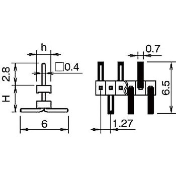 ピンヘッダー(ピン) PSM-710343-00(H=3.4，h=2.1) 廣杉計器
