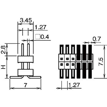 ピンヘッダー(ピン) PSM-720453-00(H=4.5) 廣杉計器