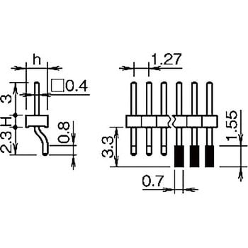 ピンヘッダー(ピン) PSL-710103-00(H=1，h=2.1) 廣杉計器