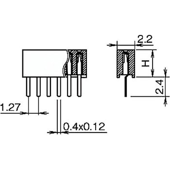 ピンヘッダー(ソケット) PCB取付穴径Φ0.6 FSS-71034-00(1列) 廣杉計器