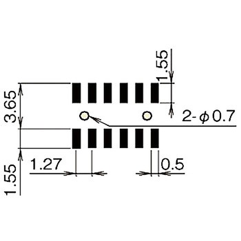 ピンヘッダー(ソケット) PCB取付レイアウト FSM-72036-00Bボトムポスト付(2列) 廣杉計器