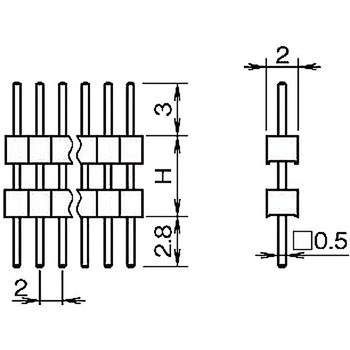 ピンヘッダー(ピン) PSS-211203-00(H=12) 廣杉計器