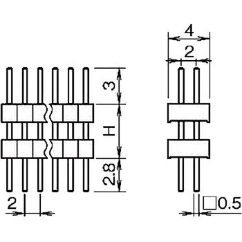ピンヘッダー(ピン) PSS-220603-00(H=6) 廣杉計器