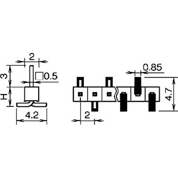 ピンヘッダー(ピン) PSM-210223-00(H=2.2) 廣杉計器