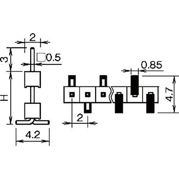 ピンヘッダー(ピン) PSM-210523-00(H=5.2) 廣杉計器