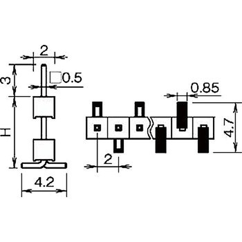 ピンヘッダー(ピン) PSM-210673-00(H=6.7) 廣杉計器