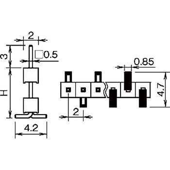 ピンヘッダー(ピン) PSM-211073-00(H=10.7) 廣杉計器