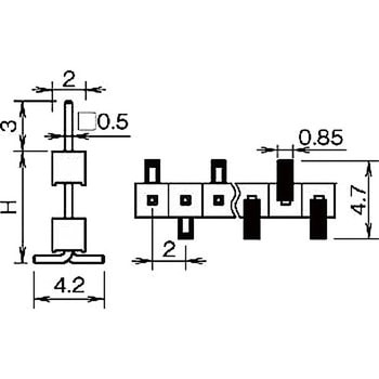 ピンヘッダー(ピン) PSM-212073-00(H=20.7) - 廣杉計器