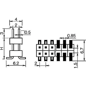 ピンヘッダー(ピン) PSM-220523-00(H=5.2) 廣杉計器
