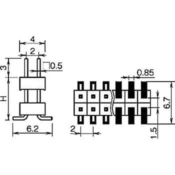 ピンヘッダー(ピン) PSM-221573-00(H=15.7) 廣杉計器