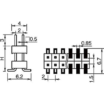 ピンヘッダー(ピン) PSM-222073-00(H=20.7) 廣杉計器