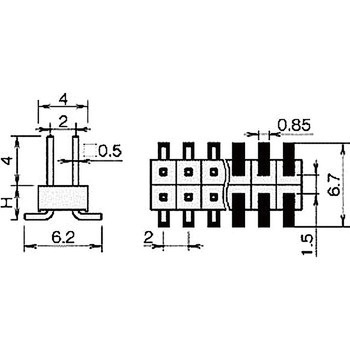 ピンヘッダー(ピン) PSM-220224-00(H=2.2) 廣杉計器