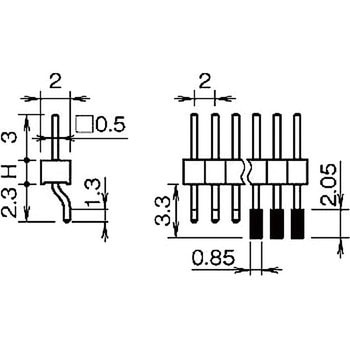 ピンヘッダー(ピン) PSL-210203-00(H=2) - 廣杉計器