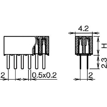 ピンヘッダー(ソケット) FSS-22043-00(2列) 廣杉計器