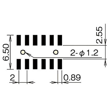 ピンヘッダー(ソケット) PCB取付レイアウト FSM-22045-00Bボトムポスト付(2列) 廣杉計器