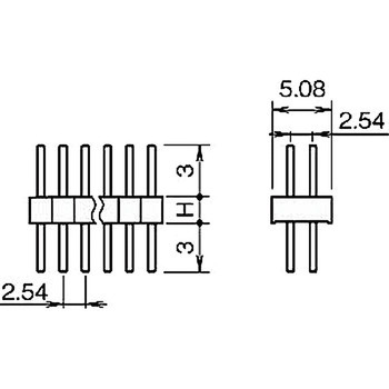 ピンヘッダー(ピン) PCB取付穴径Φ1.02 PGS-420163-00(H=1.6) 廣杉計器