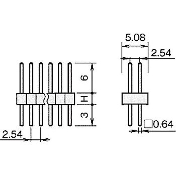 ピンヘッダー(ピン) PCB取付穴径Φ1.02 PGS-420166-00(H=1.6) - 廣杉計器